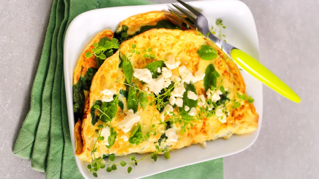 Omelet met spinazie en feta _ afval recepten