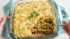 Ovenschotel met gehakt en sperziebonen afval recept caloriearm avondeten