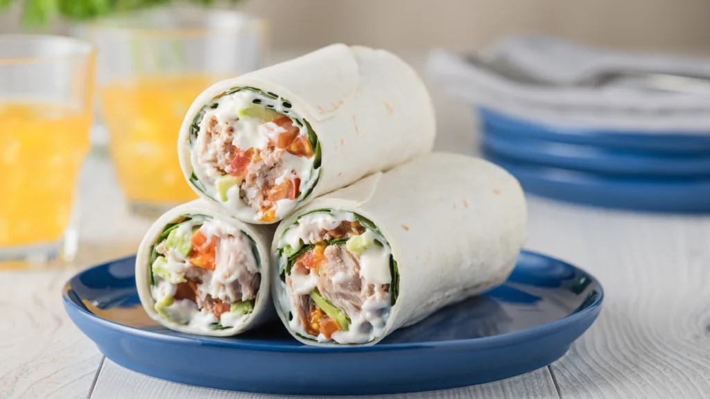 wraps met tonijn en groenten