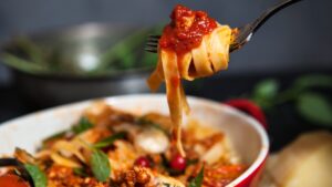 Volkoren pasta met gehakt en groenten Afval recept